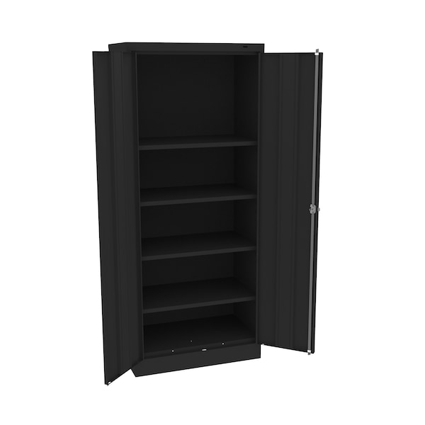 Unassembled Standard Slim Storage Cabinet, 30"Wx18"Dx72"H, Black
